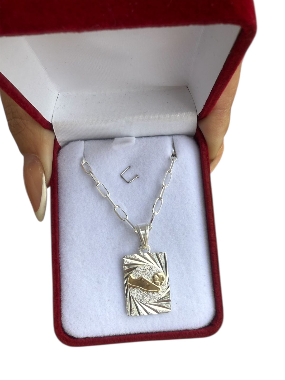 Colgante CHUTEADOR PLATA ITALIANA 925 CON ORO LAMINADO 14 kilates
